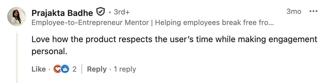 LinkedIn comment