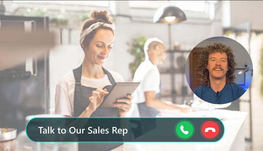 Live face-to-face video call between a sales rep and website visitor